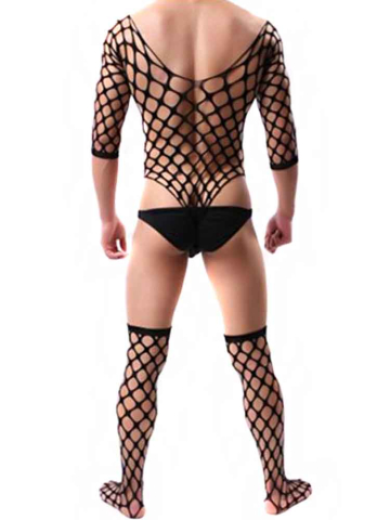 Elastischer Netz-Body mit Kniestrümpfen  2