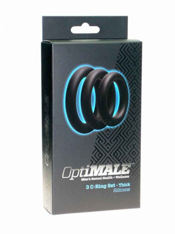 OPTIMALE Cockring, Silikon 3er Set, schwarz  2