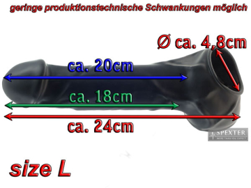 Penishülle - geschlossen + geädert - Größe L, schwarz  2
