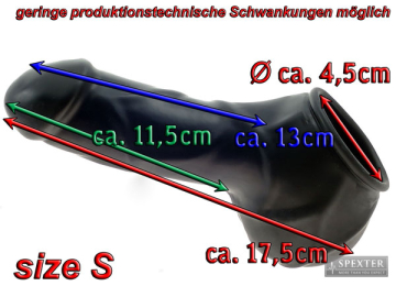 Penishülle - geschlossen + geädert - Größe S, schwarz  2
