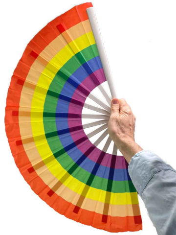 Regenbogen XXL Pride Fächer - klassisch 63x35cm  2