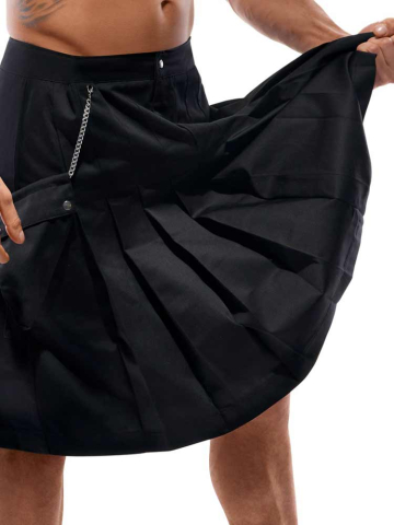 Männerrock mit Tasche schwarz  2
