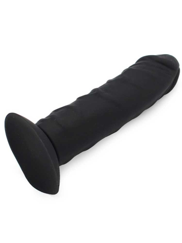 Silikon-Dildo 20cm mit Saugnapf schwarz  2