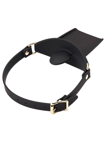 Silikonknebel mit Tablett & Zunge schwarz  2