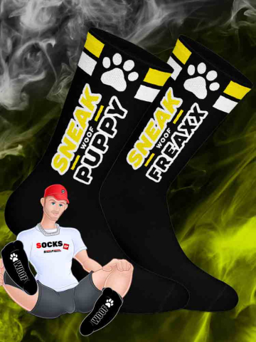 SNEAKFREAXX - WOOF PUPPY schwarz-gelb  2