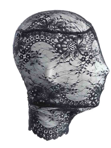 Kopfstrumpfmaske schwarze Spitze  2
