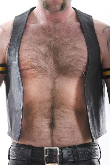 SPEXTER Lederweste mit Doppelstreifen BLAU  2