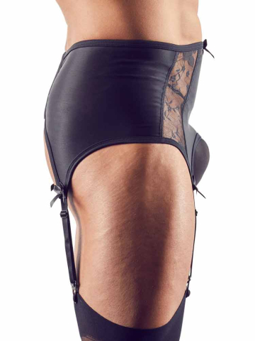 Strapsgurt mit Spitze schwarz  2