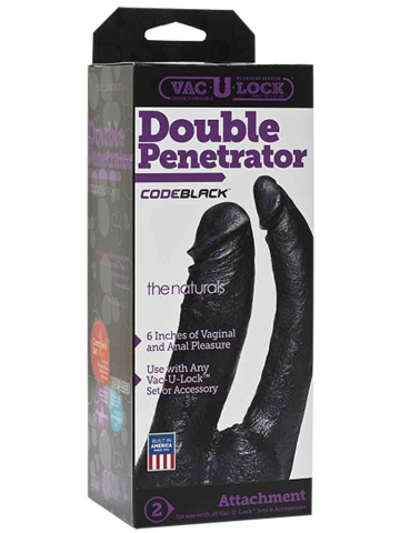 VAC-U-LOCK 6 inch Doppeldildo - schwarz  2