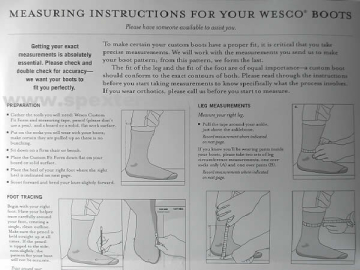 WESCO Maßtabelle  2