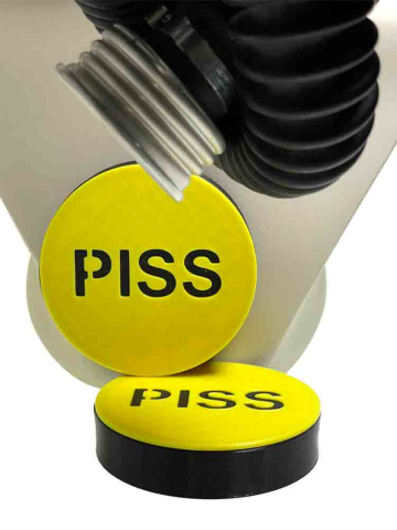 XTRM Augenclips "PISS" GP5 schwarz-gelb  2