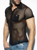 ES COLLECTION Mesh Shirt Kurzarm schwarz 