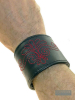 Leder-Armband mit Stickerei  ROT 