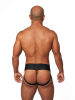 Mister B Leder Premium Jock - schwarz-blau 