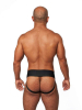 Mister B Leder Premium Jock - schwarz-rot 