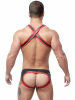 Mister B Neopren Jock Brief schwarz-rot 