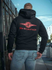 Mister S Logo Zip Front Hoodie schwarz-rot 
