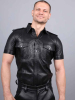 Riegillio Lederhemd Kurzarm schwarz 