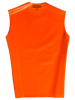 Gummi T-Shirt ohne Arm orange - schwarze Streifen 