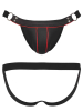 Jockstring Neopren-Optik schwarz-rot 