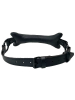 Knebel mit Leder-Knochen schwarz 