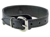 Leder-Halsband PASSION & Ring der O - schwarz 