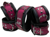 Leder-Bondageset Hals-Hand-Fussfessel - 6,5cm fuchsia-pink 