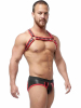 Mister B Neopren Jock Brief schwarz-rot 