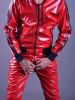 Riegillio PVC Tracksuit Hose ROT - schwarze Streifen 