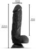RUDE RIDER Realistic Dildo ADAM - schwarz 