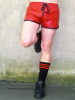 Leder-Sport/Boxershort, rot-schwarz 