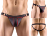 Jockstring Neopren-Optik schwarz-rot 