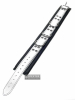 Leder-Halsband gepolstert weiss - 3 D-Ringe - 6,5cm 