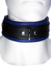 Leder-Halsband, gepolstert blau 5cm 