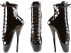 DEVIOUS Ballet Heel Lack-Stiefeletten schwarz 