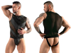 Singlet Jockstrap mattlook schwarz 