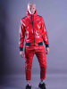 Riegillio PVC Tracksuit Hose ROT - schwarze Streifen 