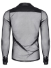 Netz-Shirt CESARE Langarm-Hemd schwarz 